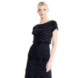Adrianna Pappel Short Sleeve Beaded Blouson Gown 8